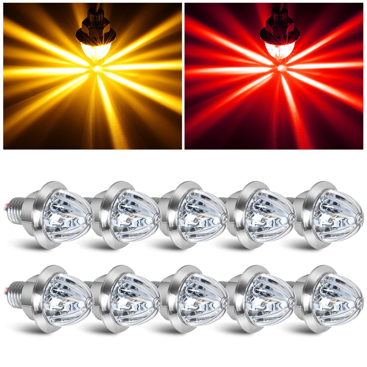 JZYZQBX front view pack of ten lights showing compact form and visibility