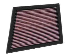 K&N filter installed in a BMW engine bay showing easy drop-in installation benefit