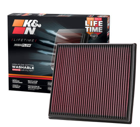 K&N front view showing shape and fit for easy identification and fast install