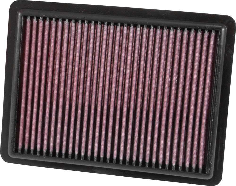 K&N filter side profile showing rubber seal for secure fit and dust protection