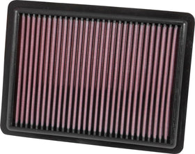 K&N filter side profile showing rubber seal for secure fit and dust protection