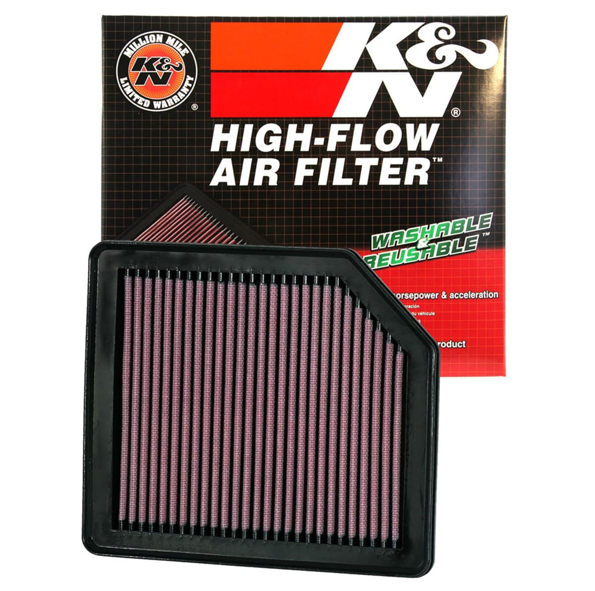 K&N front packaging of 33-2342 showing model and fitment benefits