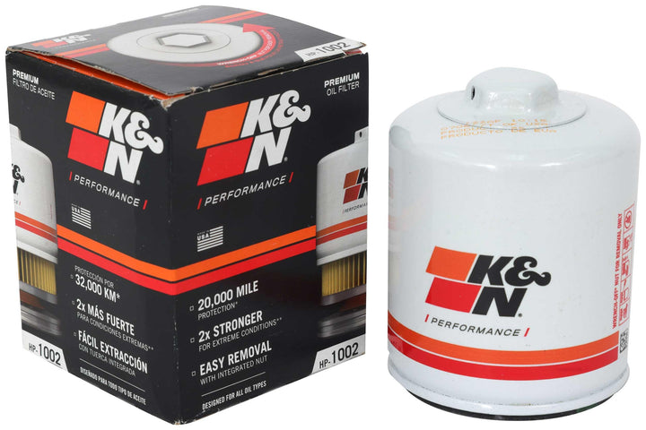 K&N front view of HP-1002 showing hex nut for quick removal and fast service