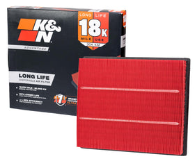 K&N front view of filter showing fit and rugged build for easy replacement