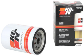 K&N HP-3003 front view showing durable canister and label benefits