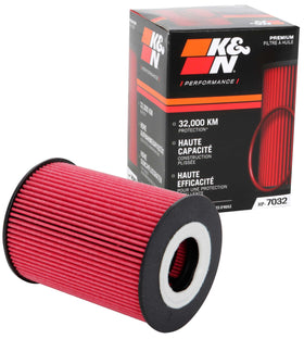 K&N HP-7032 front cartridge view showing durable construction and reliable fit