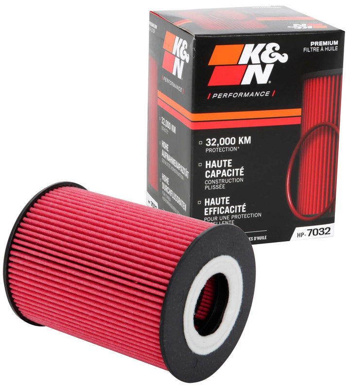 K&N HP-7032 front cartridge view showing durable construction and reliable fit