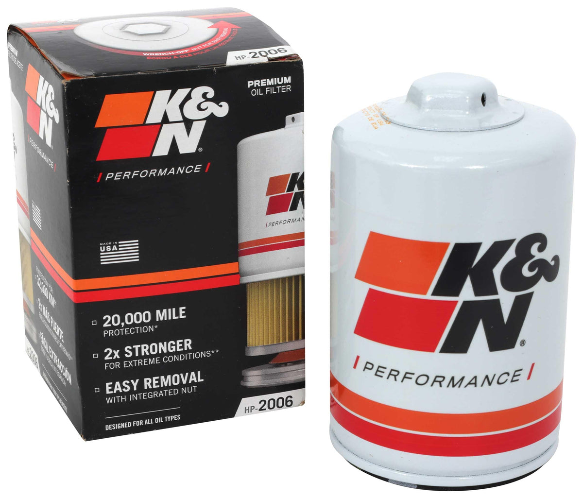 K&N front view showing durable metal canister and fitment benefit