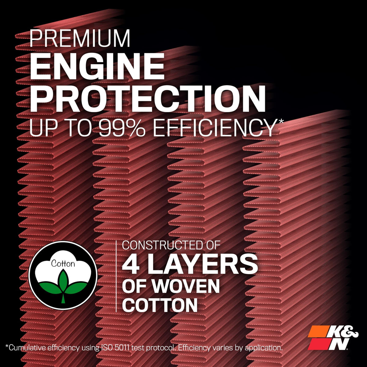 K&N filter installed in a RAM engine bay demonstrating simple drop-in replacement benefit