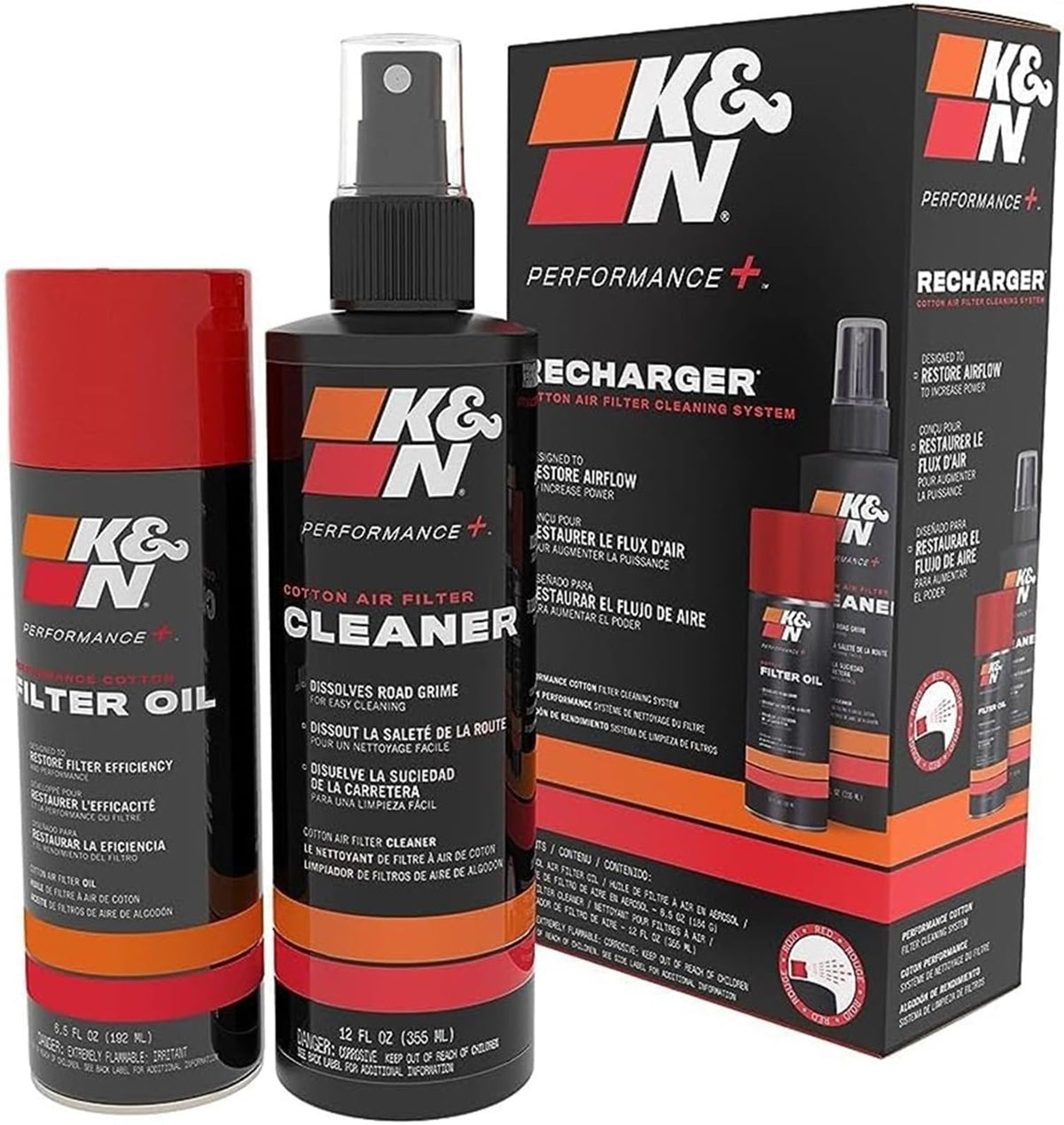 K&N kit front packaging showing contents and benefits
