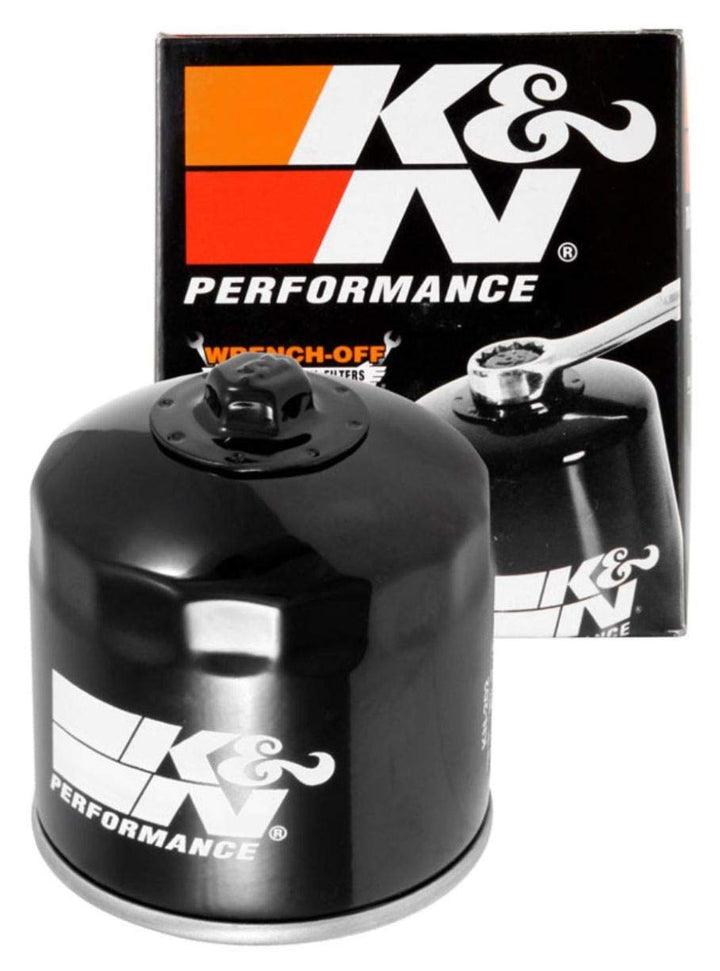 K&N KN-202 front view showing durable canister and label, ensuring reliable fit