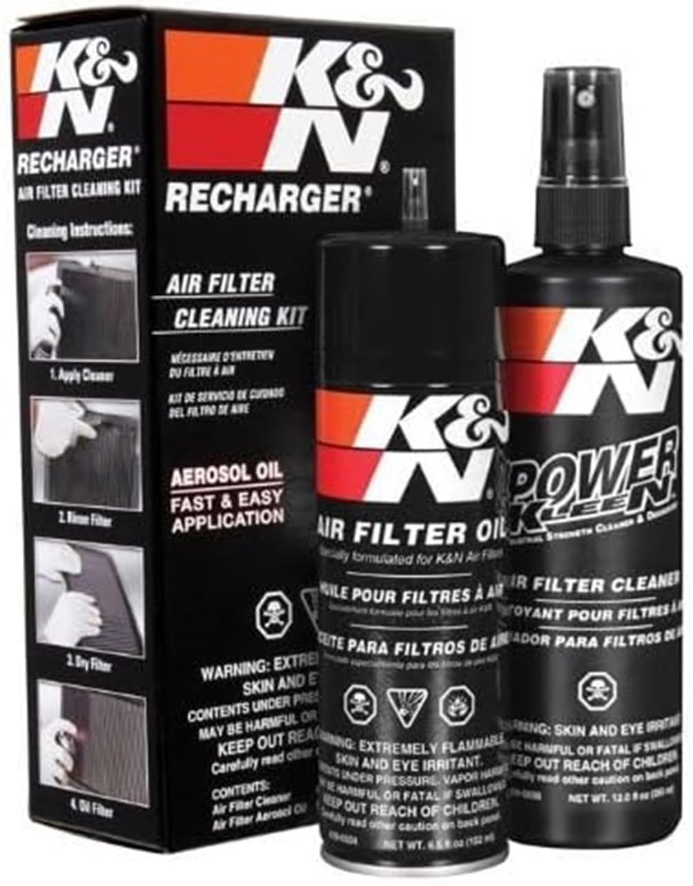 K&N Power Kleen spray close-up dissolving dirt effectively