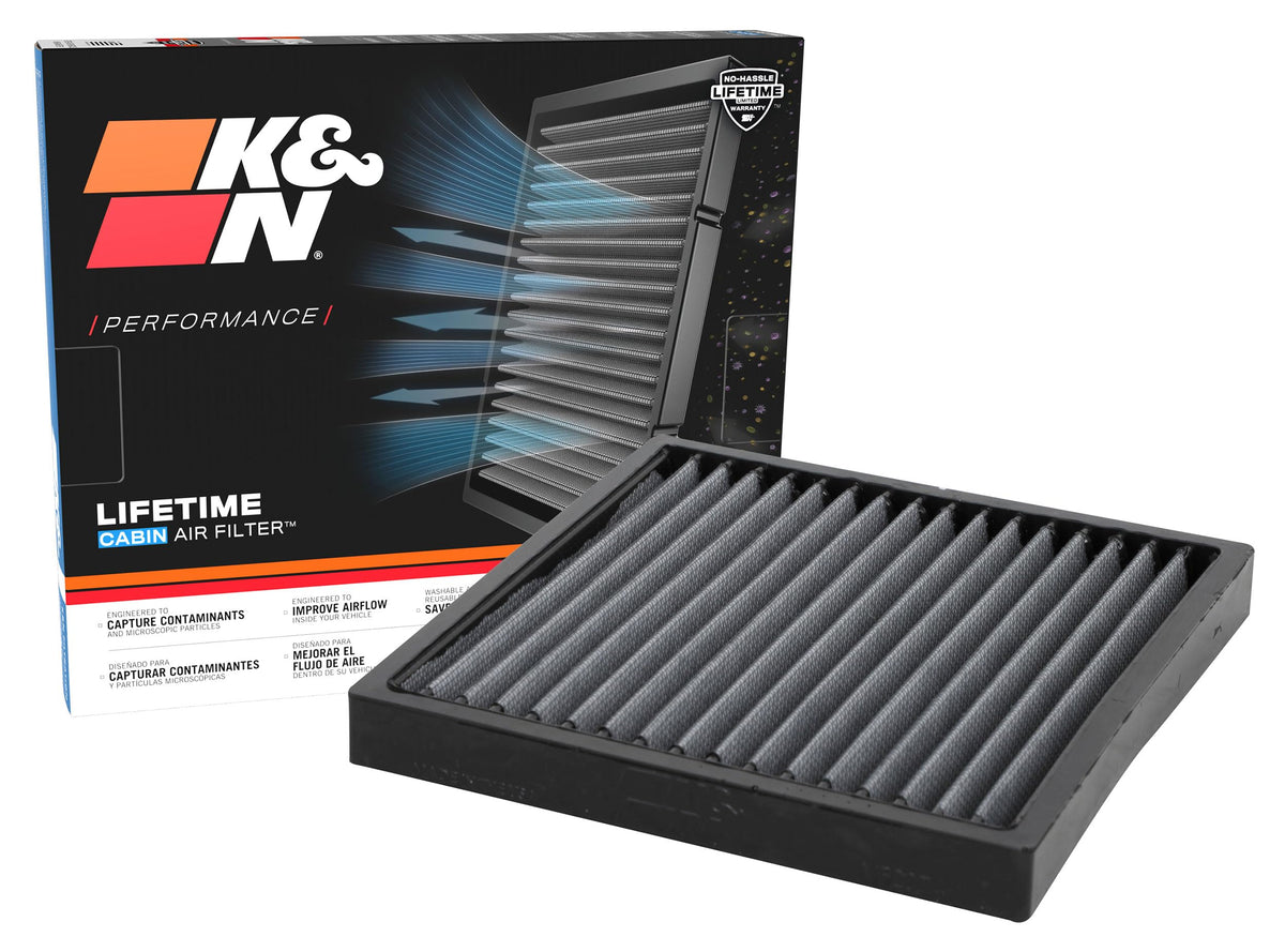 K&N VF2074 front packaging showing product and fitment benefit