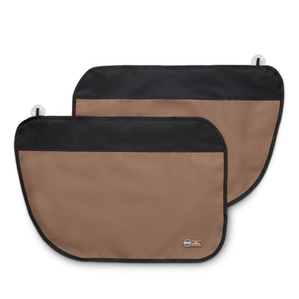 K&H front view of tan door protector showing full coverage and protection