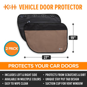 K&H protector on rear door with winged window showing suction cup use