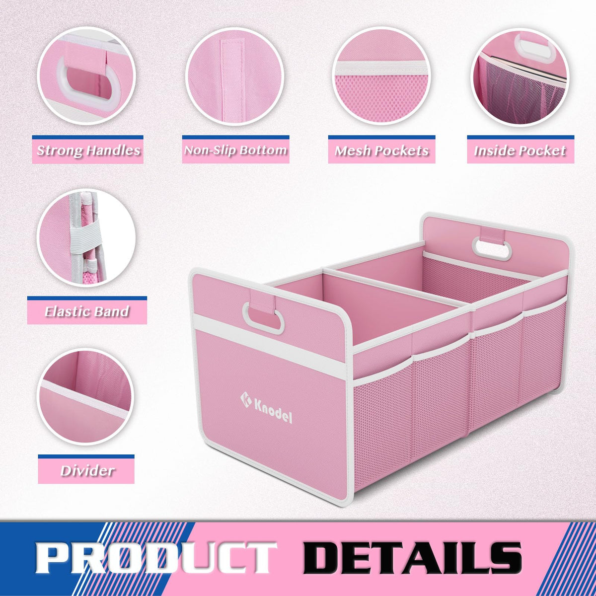 K KNODEL open organizer showing divided compartments for tidy storage