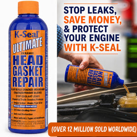 K-Seal ST3501 pouring into radiator showing easy pour-and-go benefit