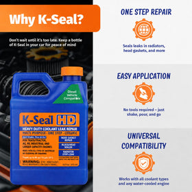 K-Seal being added to a radiator demonstrating fast leak sealing