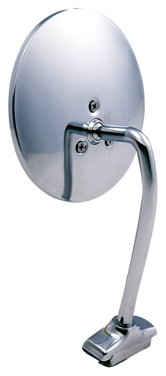 K Source chrome clamp-on mirror front view showing polished finish and improved visibility