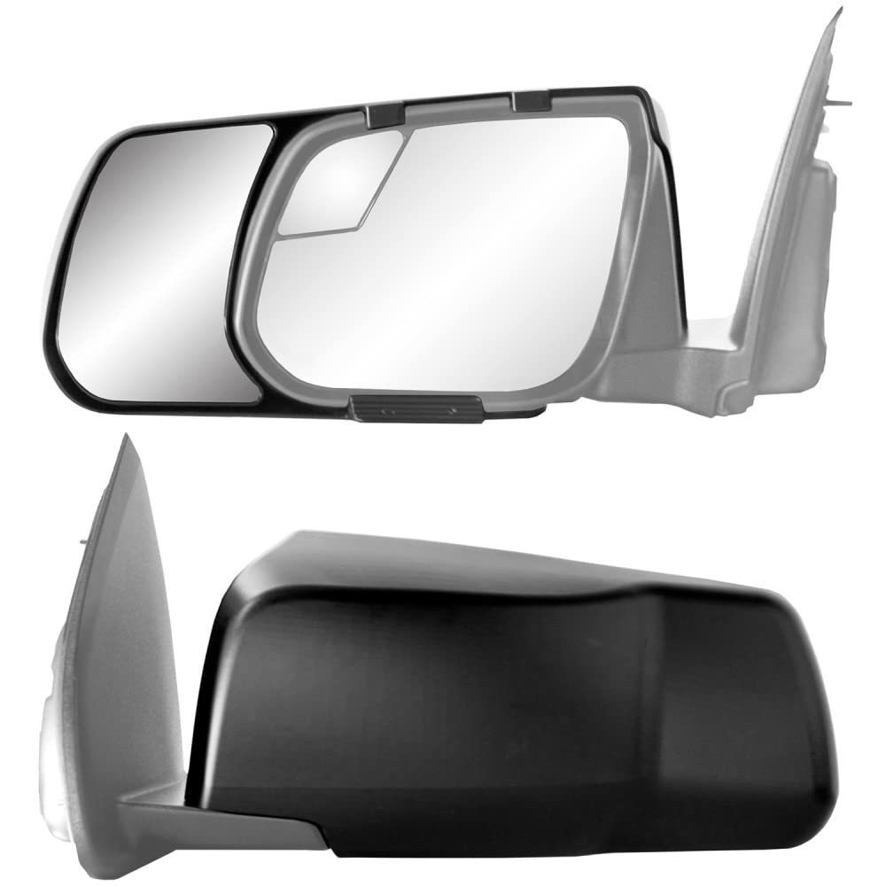 K Source front-installed towing mirror pair showing clean fit and improved visibility