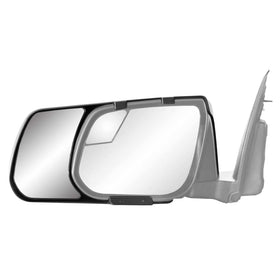 K Source mirror in use on truck while towing showing extended lane visibility