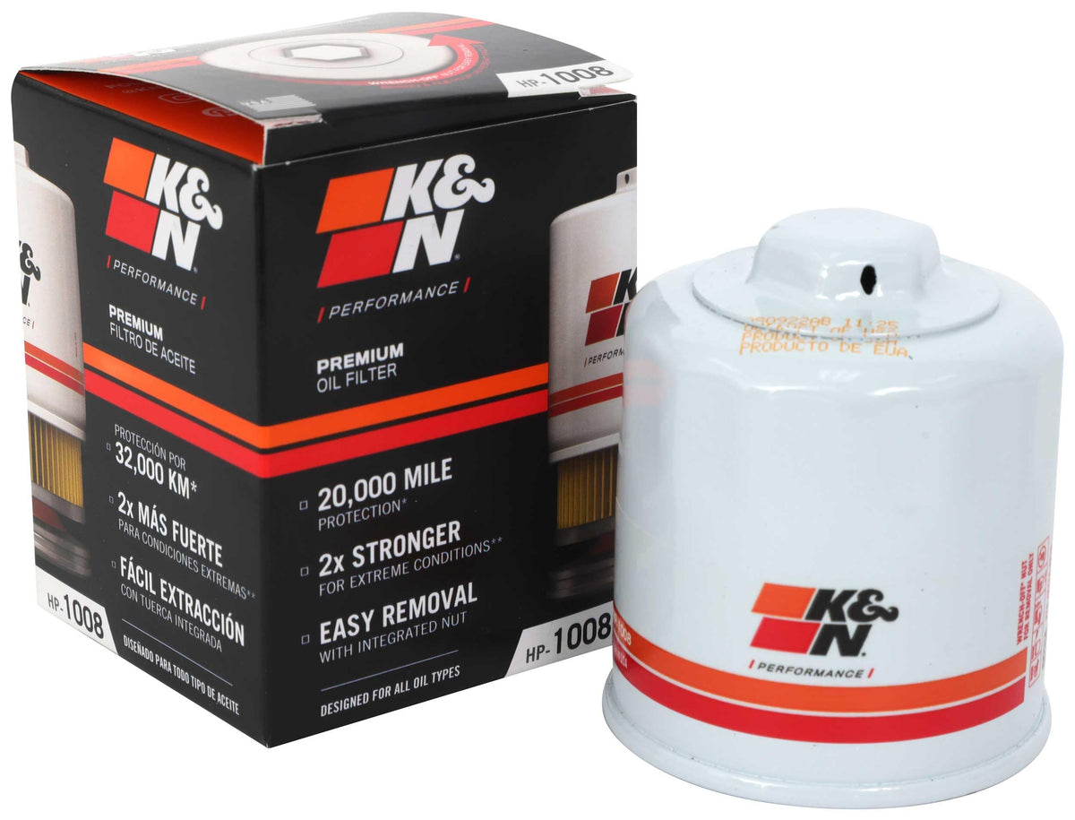 K&N front canister showing durable body and clear branding for dependable protection