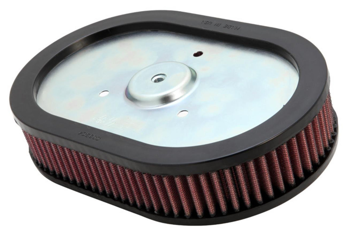 K&N filter front packaging showing fitment for Harley models and quick benefit