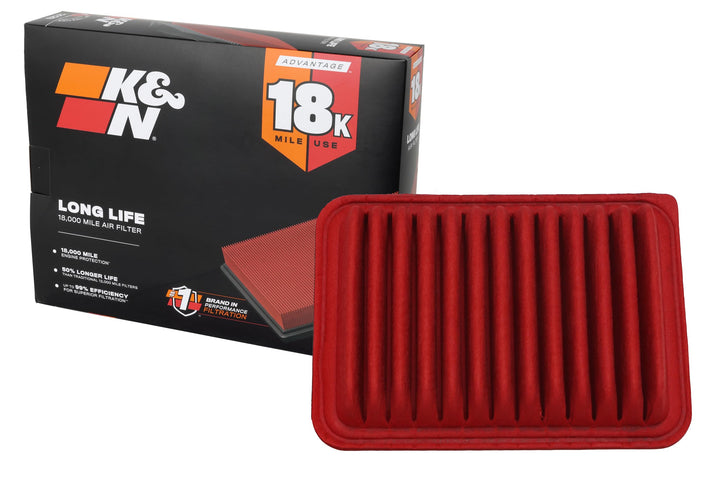 K&N front packaging KNA-2370 showing product and fitment benefits