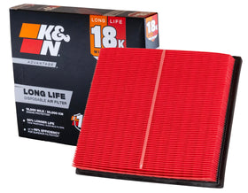 K&N front packaging view showing filter and fitment benefits