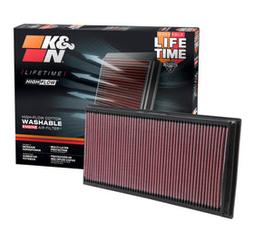 K&N front view of filter showing fit and easy installation benefit