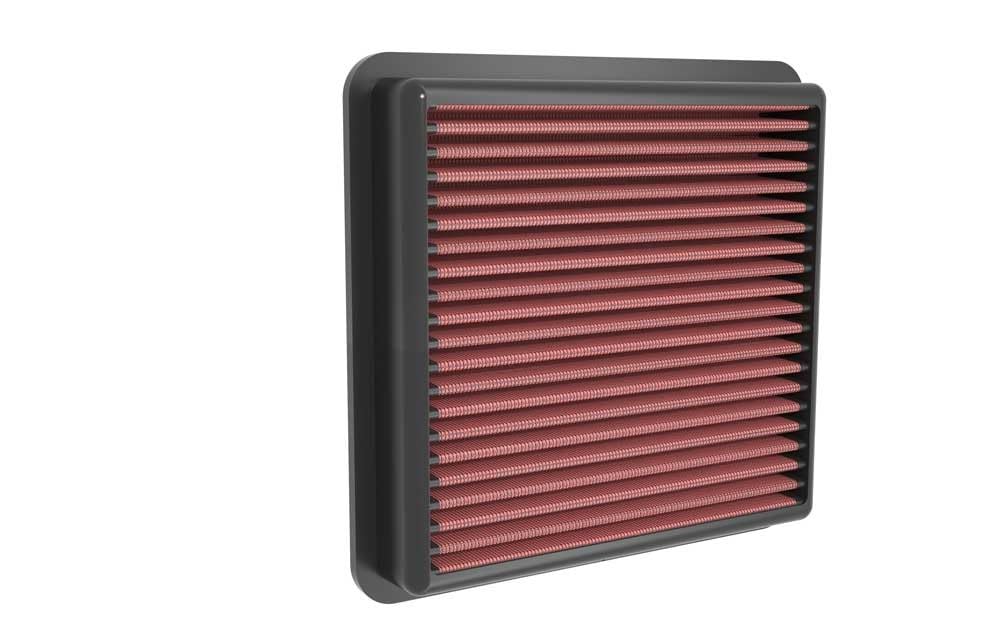 K&N filter installed in engine bay showing direct-fit and easy upgrade benefit