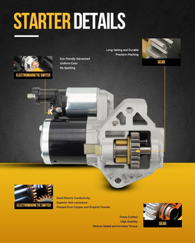 KAC starter installed in engine bay illustrating direct-fit replacement on Chevy engine