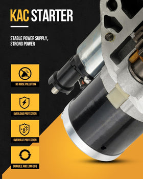 KAC starter beside a tape measure showing compact size and simple replacement benefit
