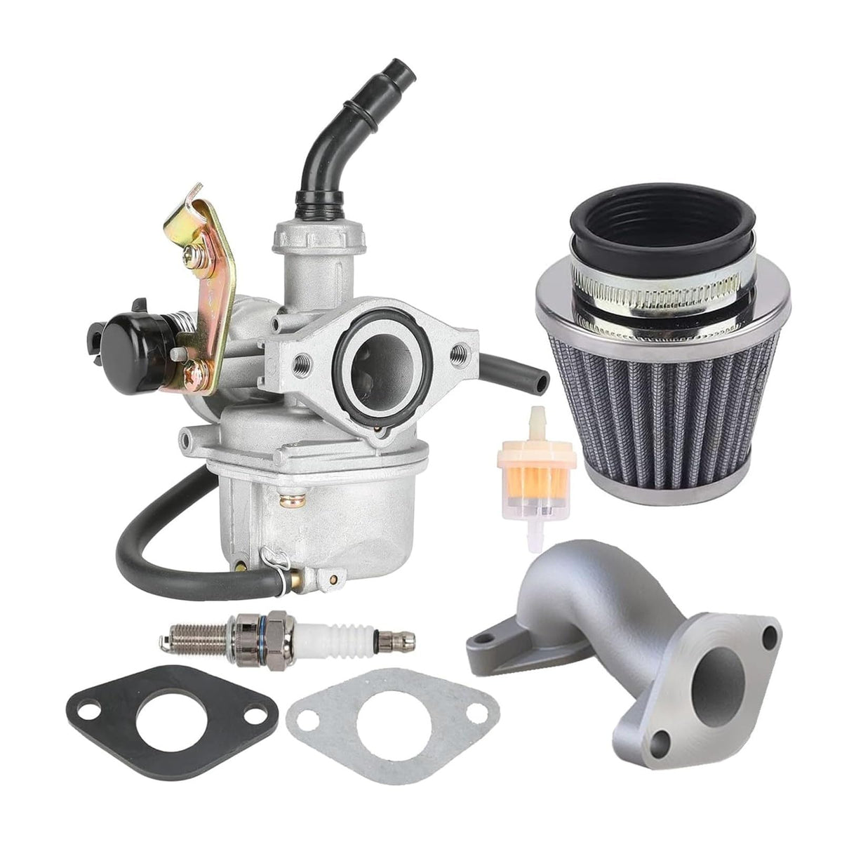 Kacarber carburetor front view showing throttle bore and choke assembly for reliable fit