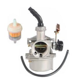 Kacarber carburetor next to ruler scale to demonstrate compact size and compatibility