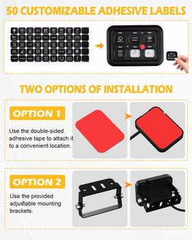 KACOLA accessory labels and brackets for customizable, tidy switch identification