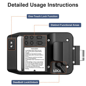 KACOLA lock beside a ruler showing common cutout dimensions