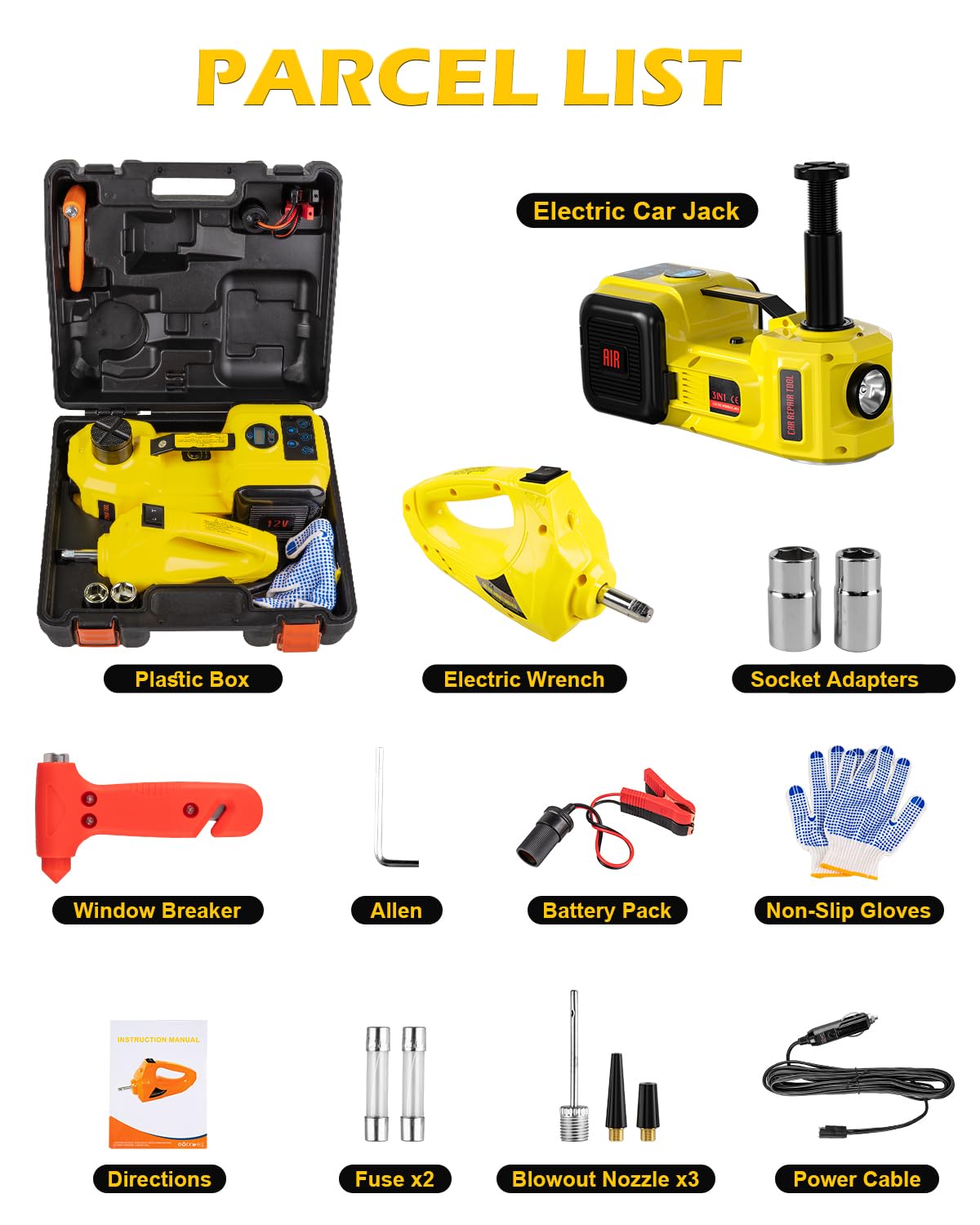 KACOLA storage case open with jack and accessories organized for easy transport