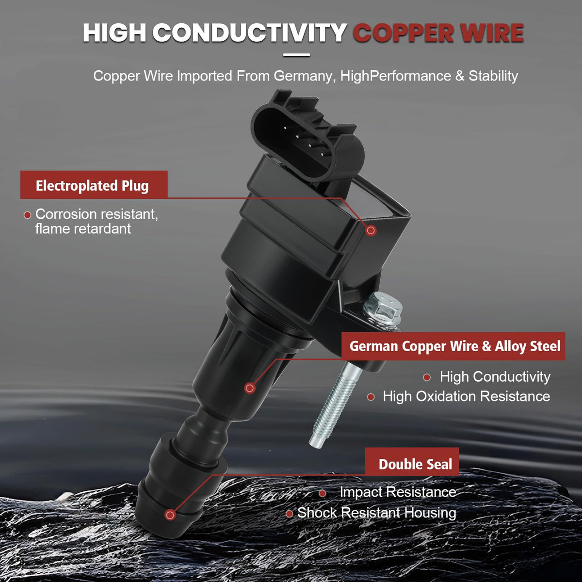 KacuYelin iridium spark plug closeup with laser-welded electrode for longer life