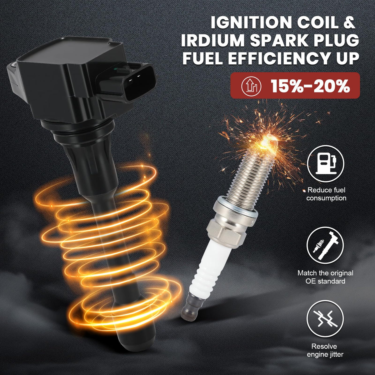 KacuYelin complete packaged set overhead with four coils and four plugs for easy replacement