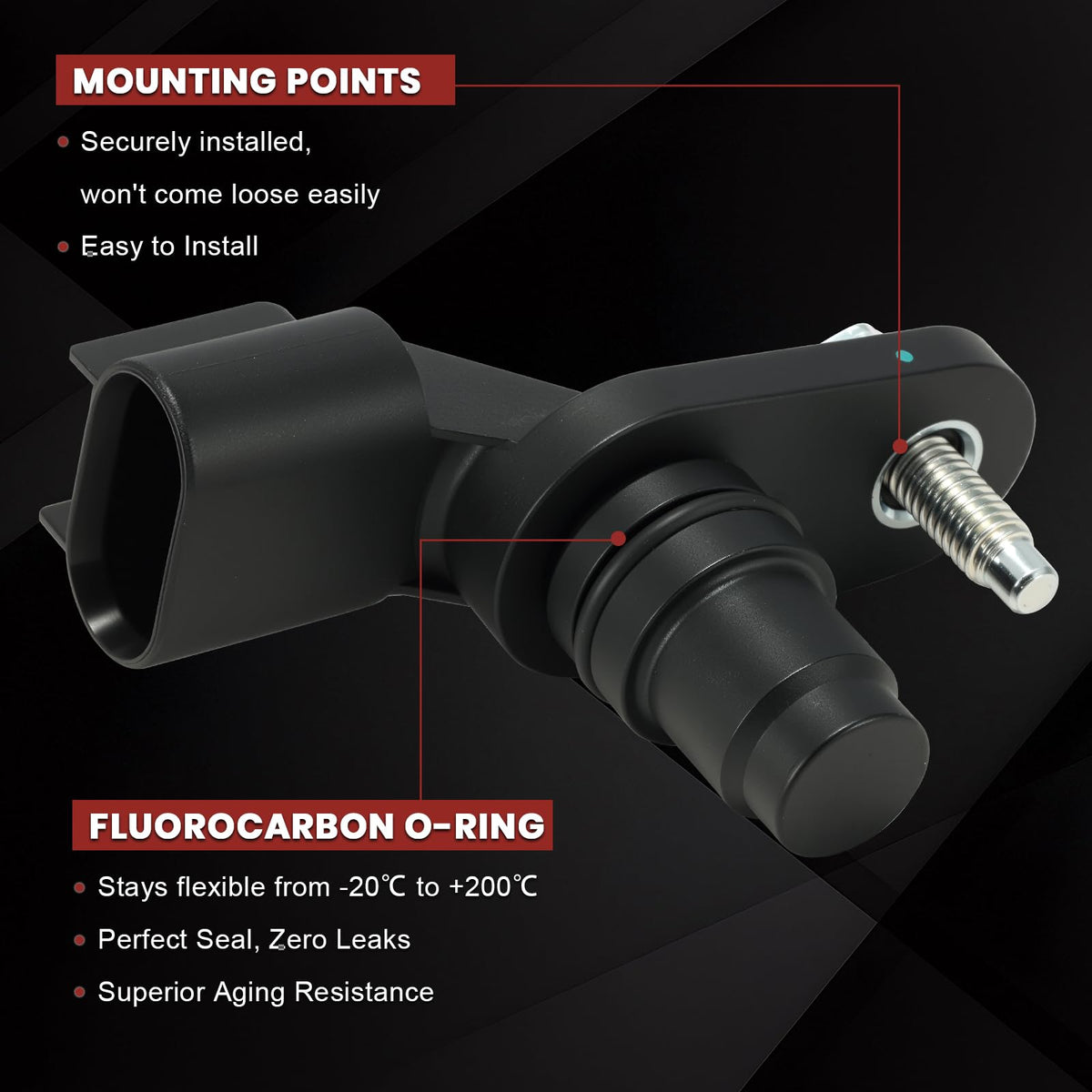 KacuYelin sensor installed in engine bay, demonstrates direct-fit replacement benefit
