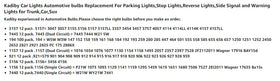Kadiby label showing cross-reference numbers to help confirm vehicle compatibility