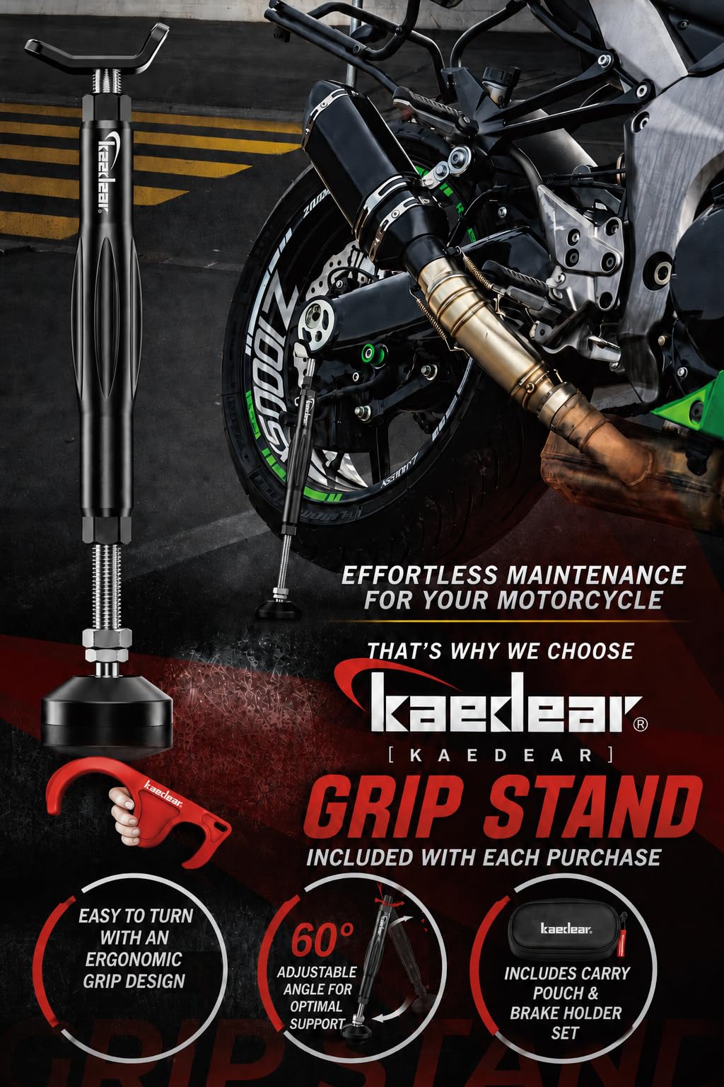 Kaedear close-up of ergonomic grip profile for easier handling