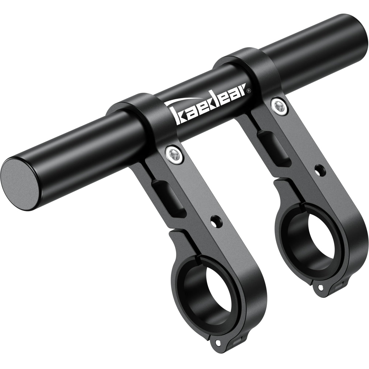 Kaedear clamp bar front view showing mounting positions and neat accessory organization
