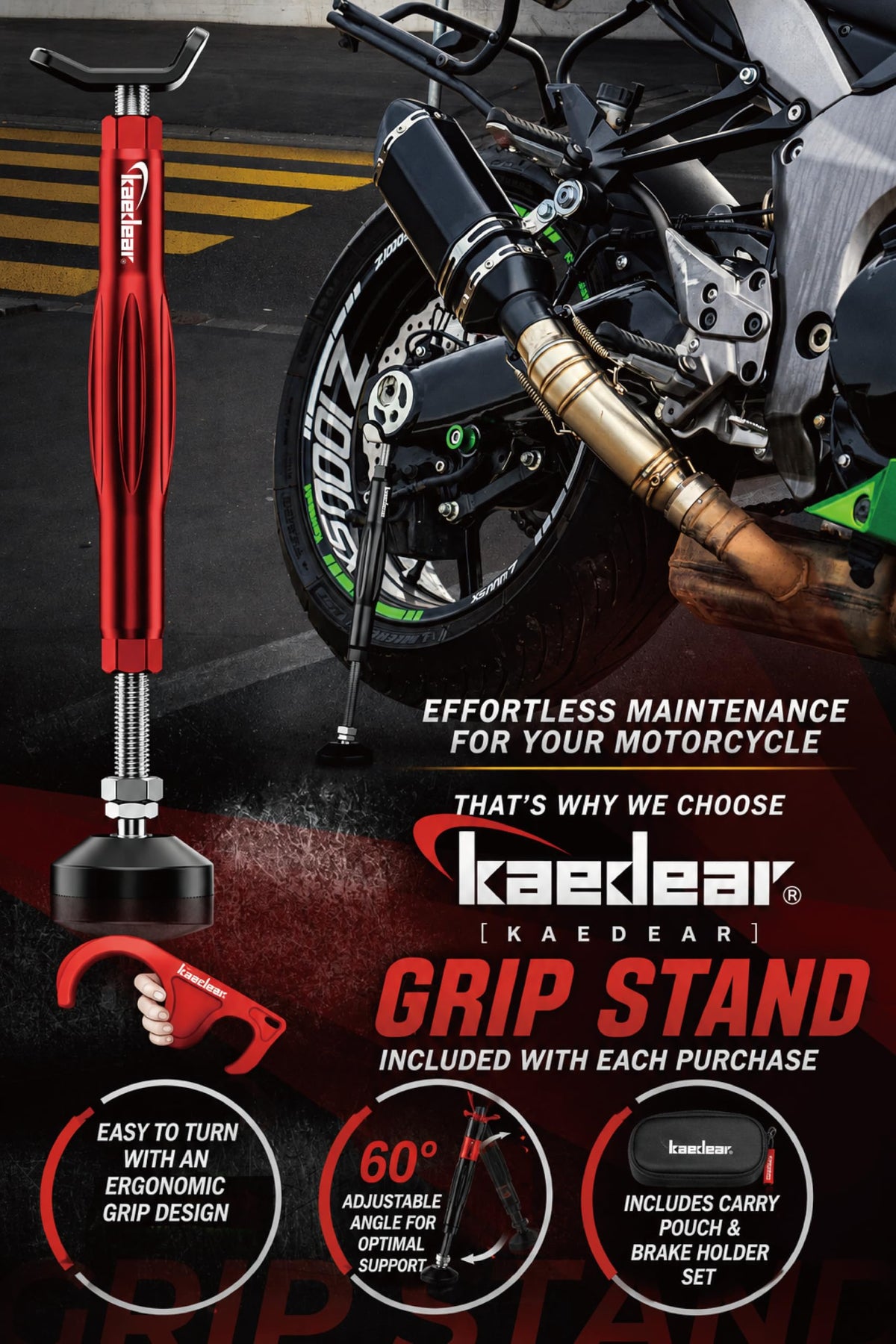 Kaedear grip close-up highlighting ergonomic handle for easier lifting