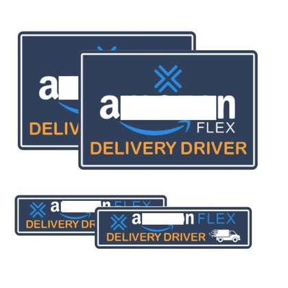 Kahedincy front view of four magnetic delivery signs for instant vehicle ID