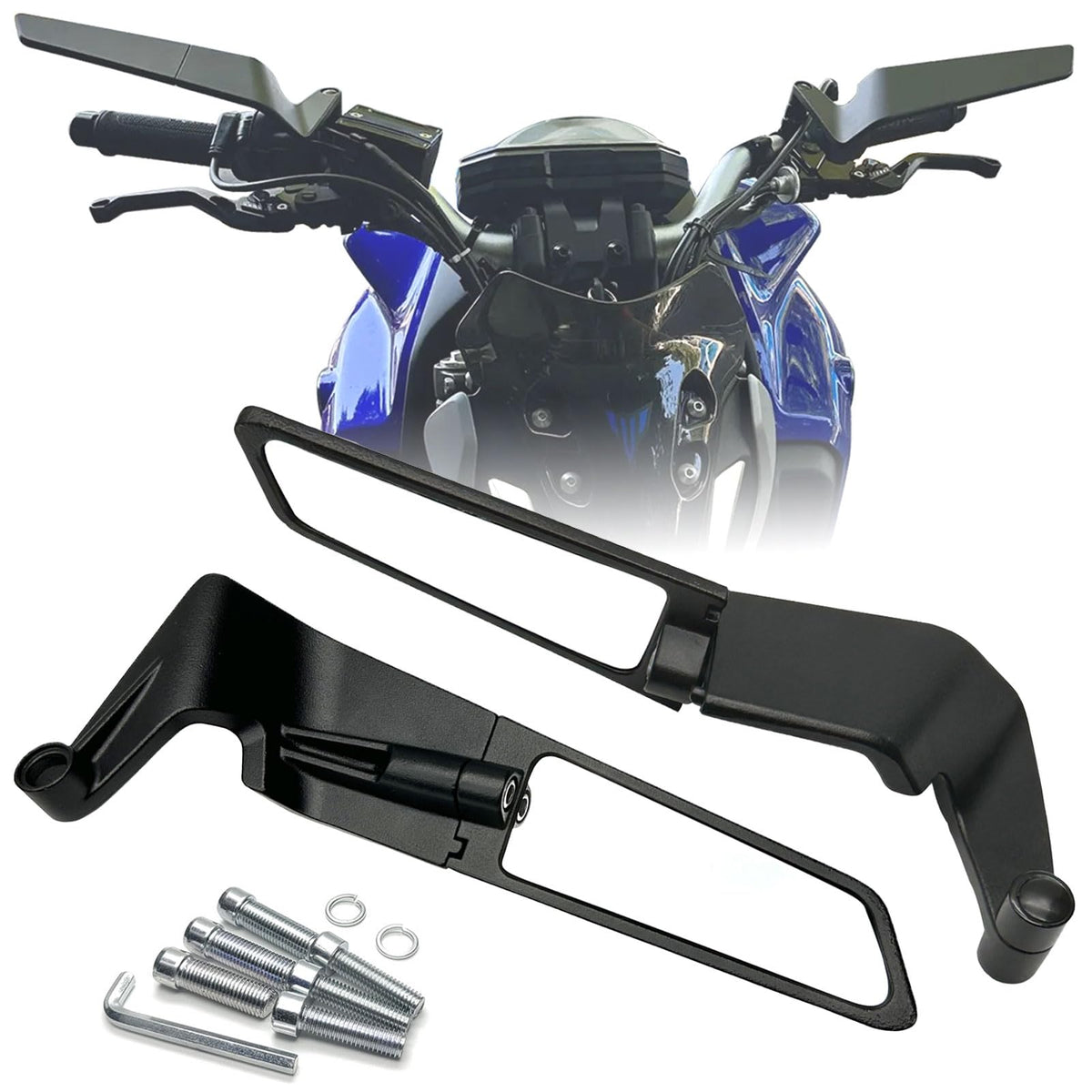 KAIQIVEM front-mounted mirror set showing sleek profile and style benefit