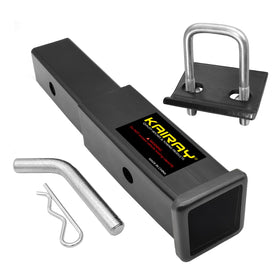KAIRAY hitch extender front view showing sturdy tube and finish for reliable towing