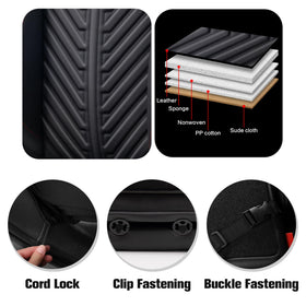 Kaisaatti rear seat with split zipper layout for flexible folding
