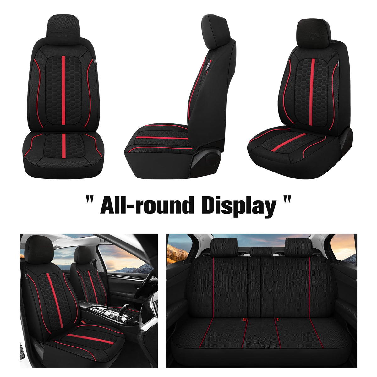 Kaisaatti installed back seat view showing full coverage benefit